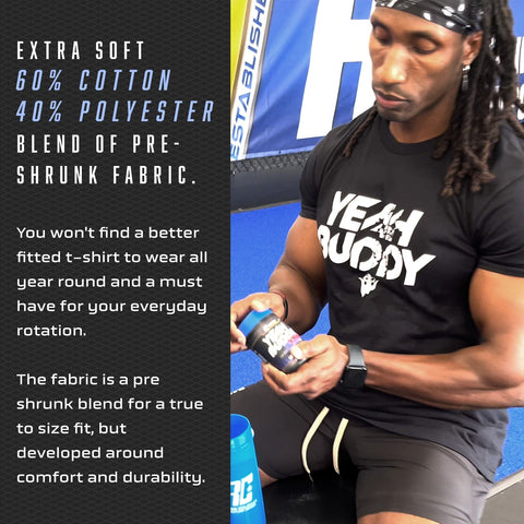 Image of Ronnie Coleman Signature Series Apparel & Accessories Shirt YEAH BUDDY T-shirt Ronnie Coleman Signature Series Bodybuilding Supplements