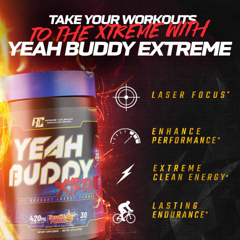 Image of Ronnie Coleman Signature Series Pre Workout YEAH BUDDY™ Xtreme Pre-Workout Powder Ronnie Coleman Signature Series Bodybuilding Supplements