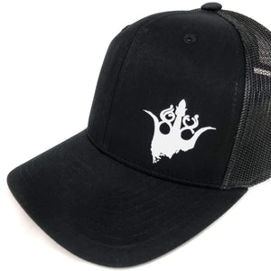 Crown Logo Snapback Hat - WHITE/BLACK