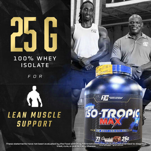 Image of Ronnie Coleman Signature Series Protein Iso-Tropic Max Protein Isolate 71 Scoops - BLACK Edition Ronnie Coleman Signature Series Bodybuilding Supplements