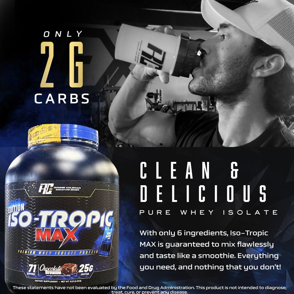 Ronnie Coleman Signature Series Protein Iso-Tropic Max Protein Isolate 71 Scoops - BLACK Edition Ronnie Coleman Signature Series Bodybuilding Supplements