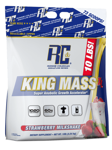 Image of Ronnie Coleman Signature Series Mass Gainer 10lb / Strawberry Milkshake King Mass XL Gainer Ronnie Coleman Signature Series Bodybuilding Supplements