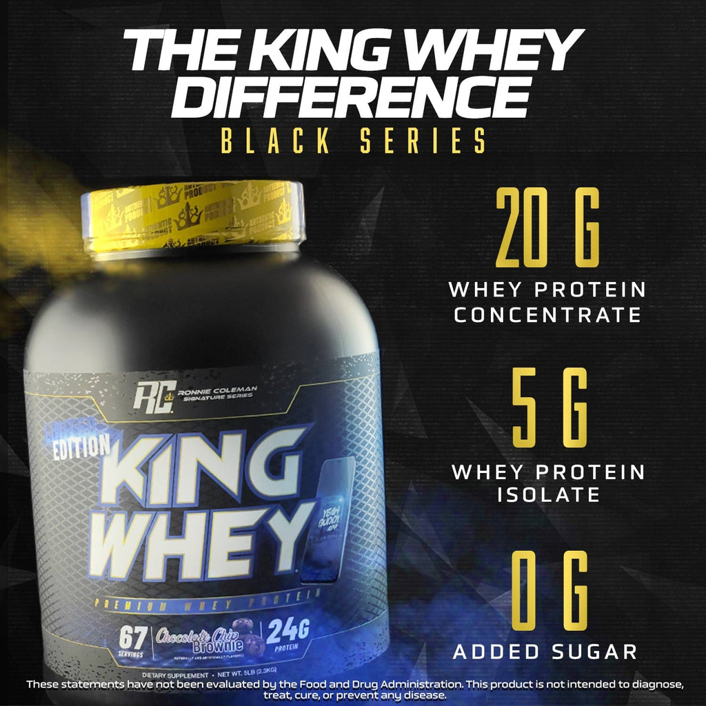 Ronnie Coleman Signature Series Protein King Whey Premium Protein 5lbs - BLACK Edition Ronnie Coleman Signature Series Bodybuilding Supplements