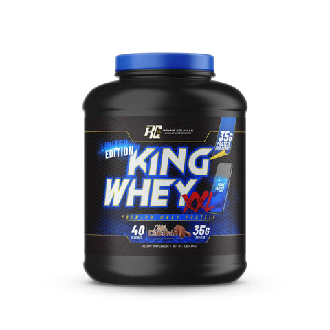 Image of Ronnie Coleman Signature Series Protein Milk Chocolate King Whey XXL - BLACK Edition Ronnie Coleman Signature Series Bodybuilding Supplements