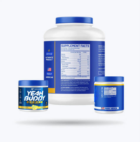 Image of Ronnie Coleman Signature Series Stack First Rep Stack - Gym Starter Pack Ronnie Coleman Signature Series Bodybuilding Supplements