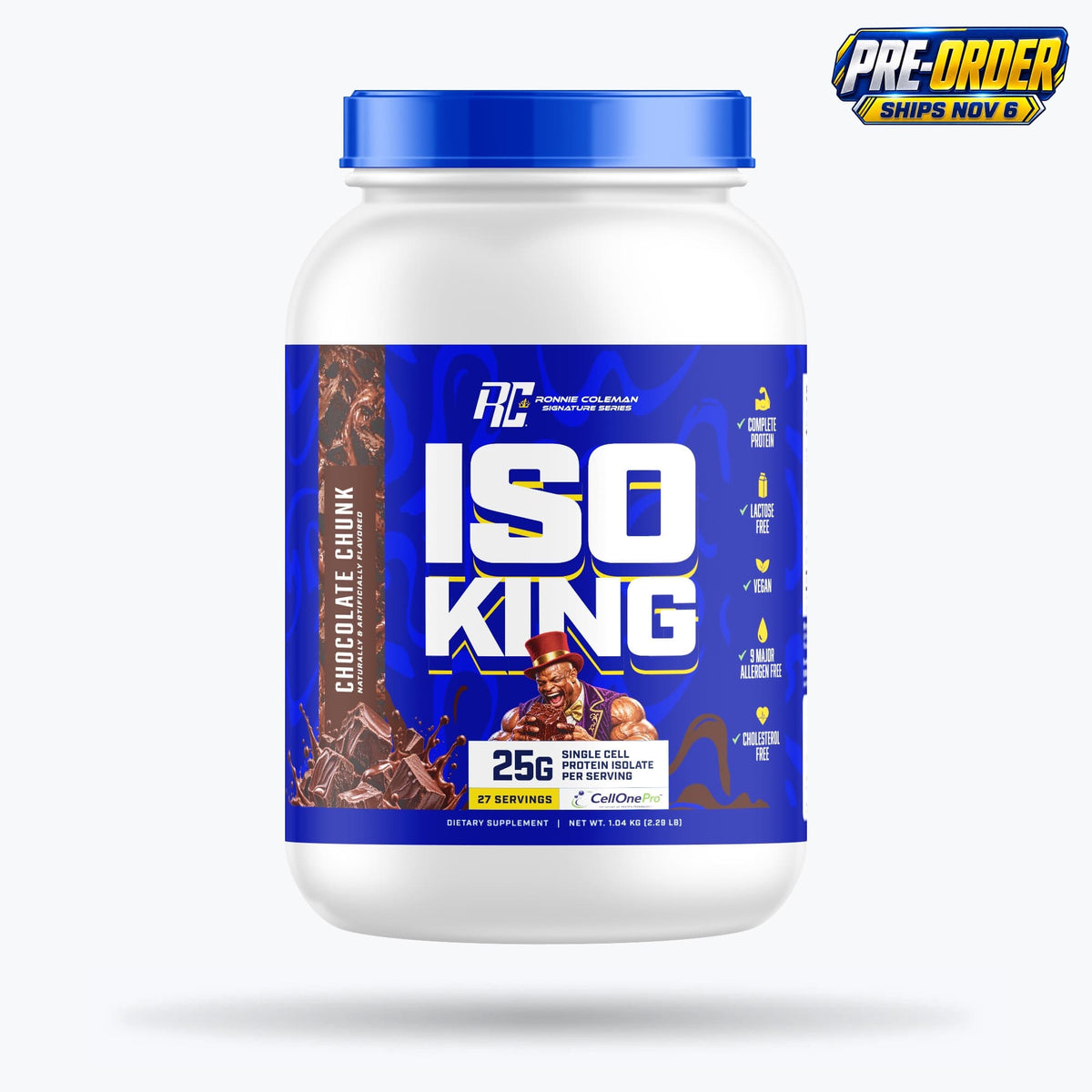 Ronnie Coleman Signature Series Protein 2lbs - *PRE-ORDER* / Chocolate Chunk Iso King - PRE-ORDER (Ships 11/6) Ronnie Coleman Signature Series Bodybuilding Supplements