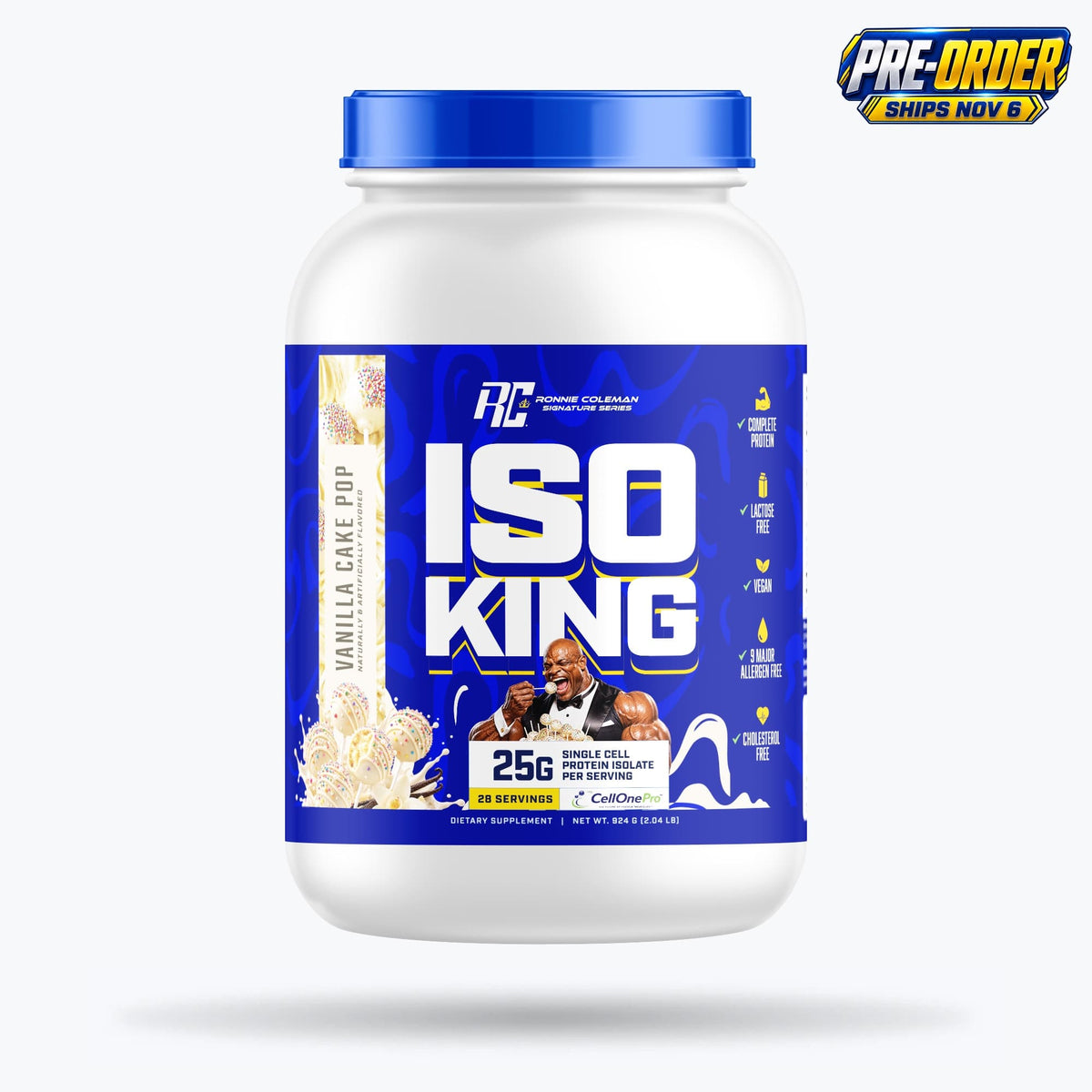 Ronnie Coleman Signature Series Protein 2lbs - *PRE-ORDER* / Vanilla Cake Pop Iso King - PRE-ORDER (Ships 11/6) Ronnie Coleman Signature Series Bodybuilding Supplements