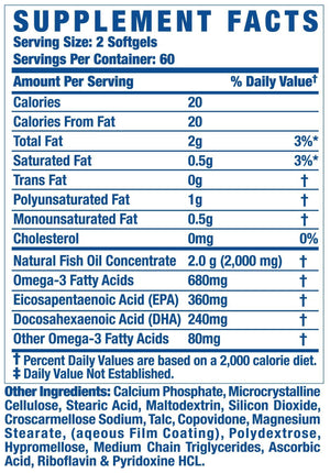 Omega-3 XS Fish Oil Softgels