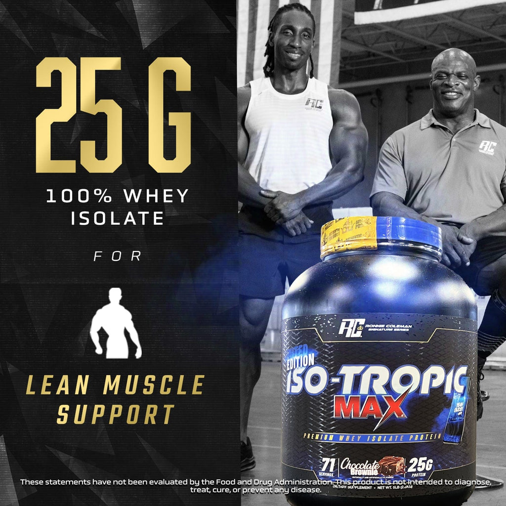 Ronnie Coleman Signature Series Protein Iso-Tropic Max Protein Isolate 71 Scoops - BLACK Edition Ronnie Coleman Signature Series Bodybuilding Supplements