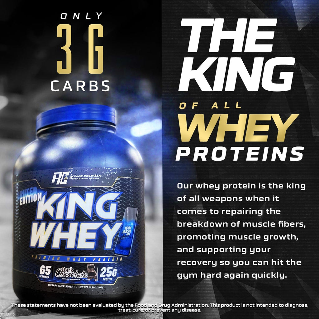 Ronnie Coleman Signature Series Protein King Whey Premium Protein 5lbs - BLACK Edition Ronnie Coleman Signature Series Bodybuilding Supplements